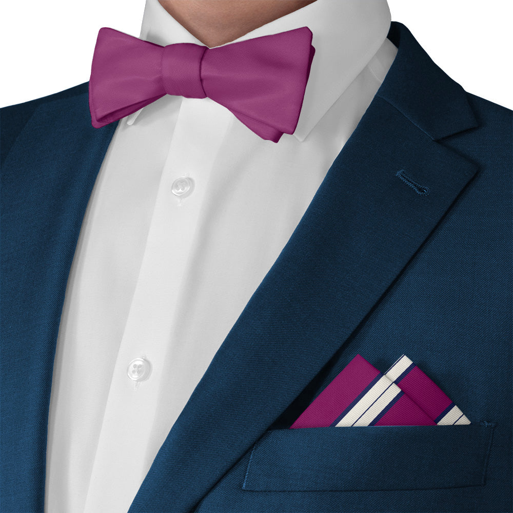 Kalamath Stripe Pocket Square - Matching Bow Tie - Knotty Tie Co.