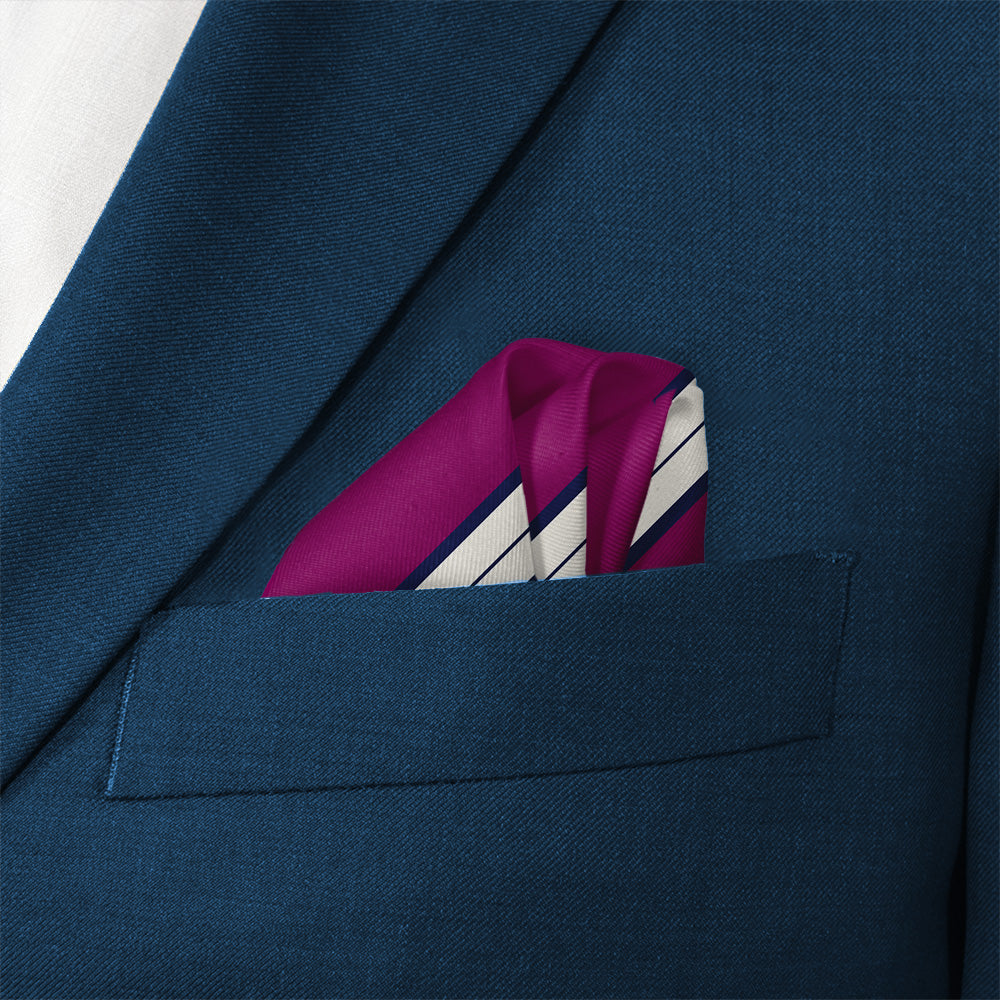 Kalamath Stripe Pocket Square - Wave Fold - Knotty Tie Co.