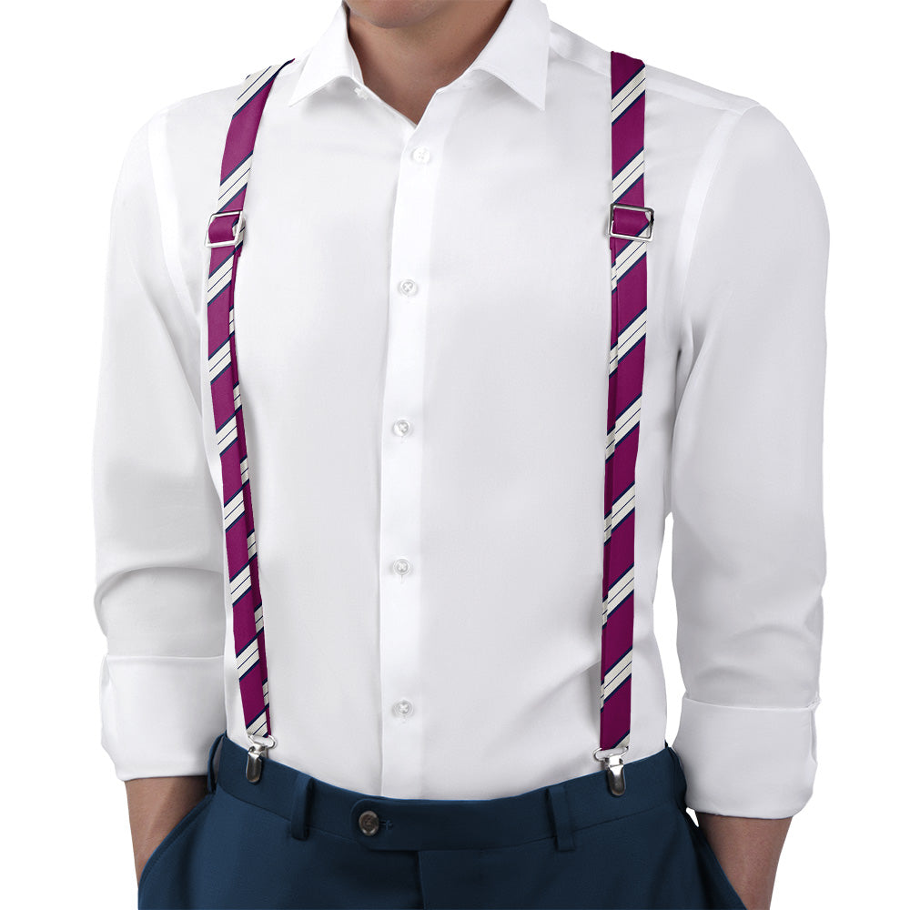 Kalamath Stripe Suspenders - Main View - Knotty Tie Co.