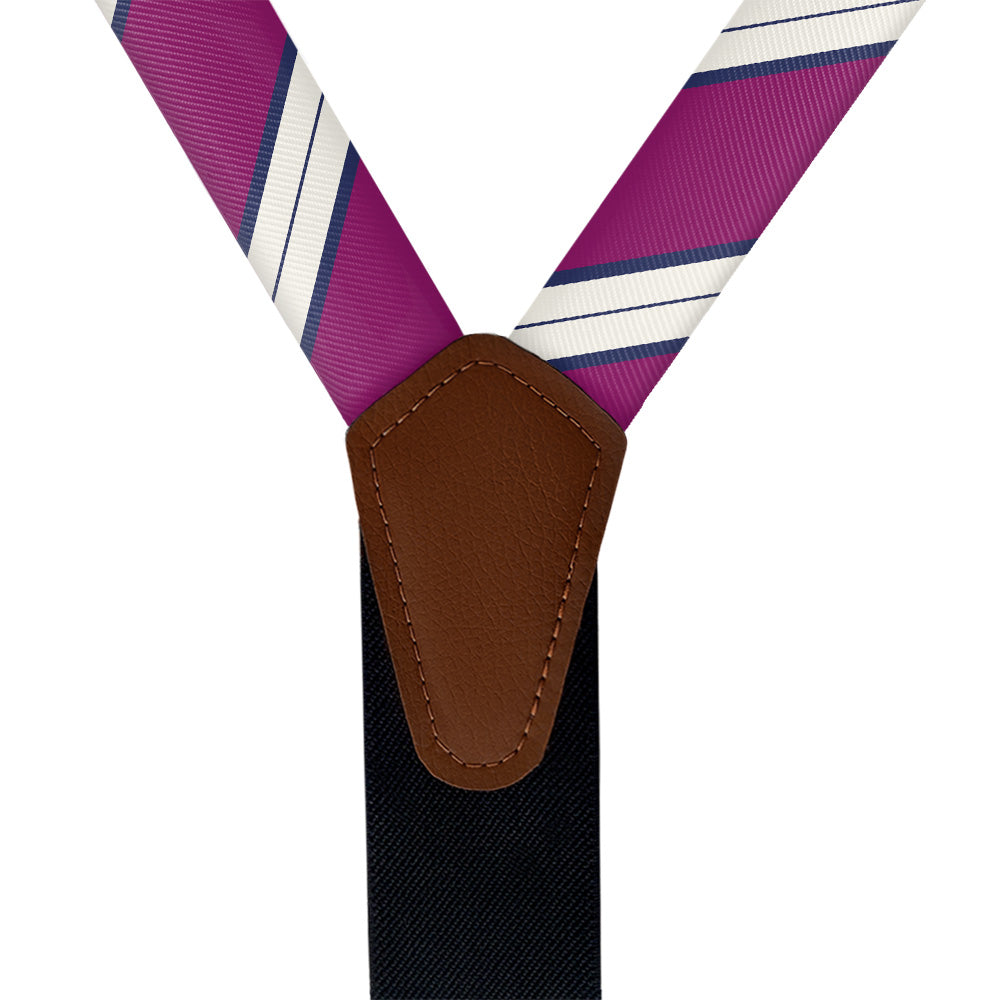 Kalamath Stripe Suspenders - Vegan Leather Y-Back - Knotty Tie Co.