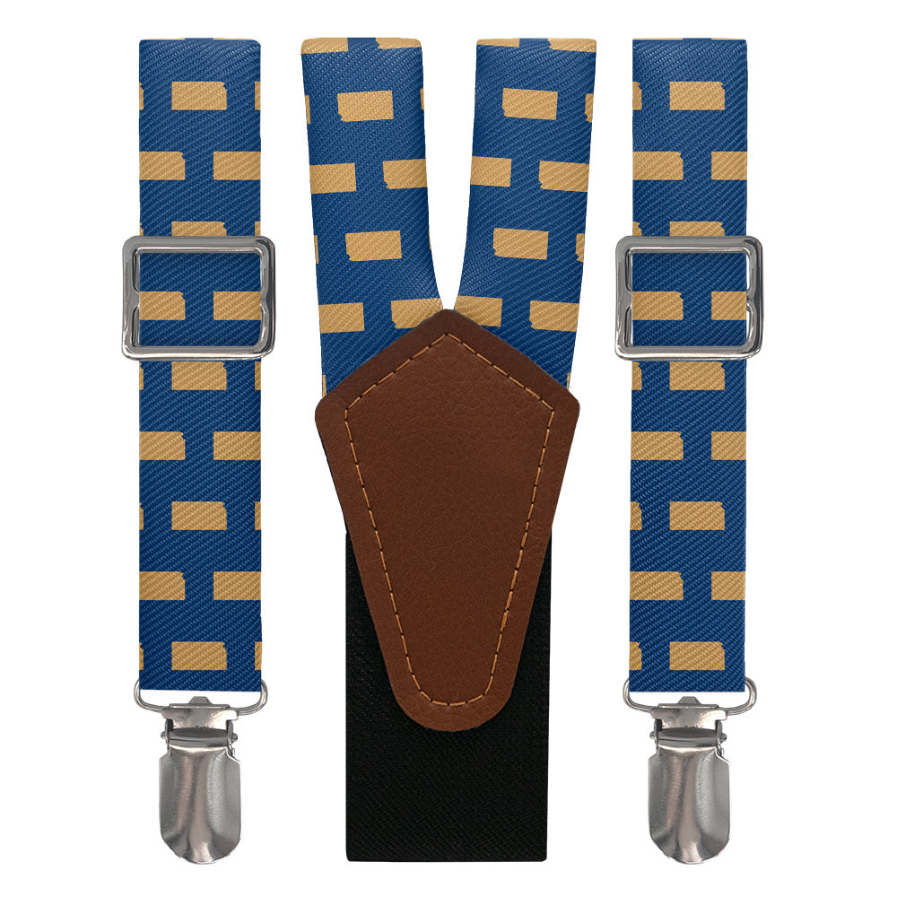 Kansas State Outline Suspenders - Main View - Knotty Tie Co.