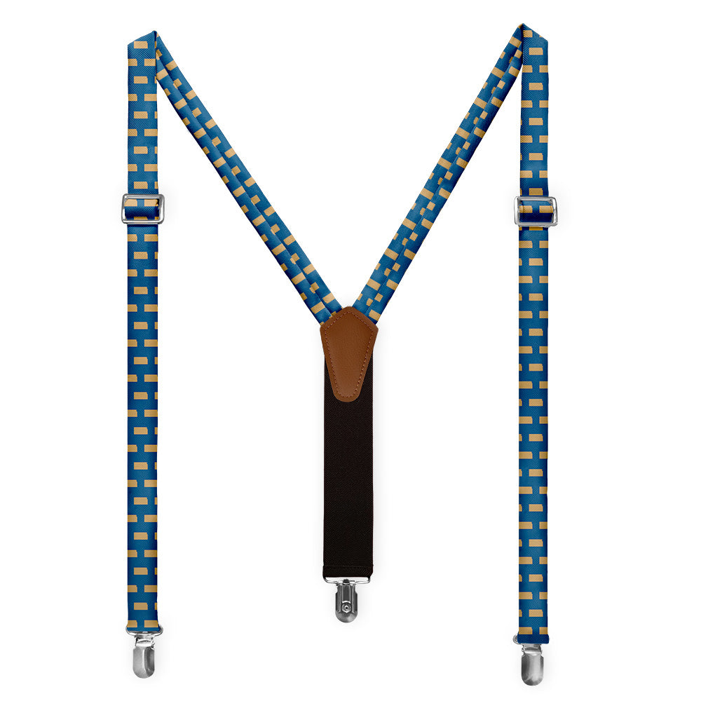 Kansas State Outline Suspenders - Full Front View - Knotty Tie Co.