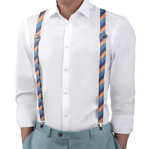 Kent Stripe Suspenders - On Model Back View - Knotty Tie Co.