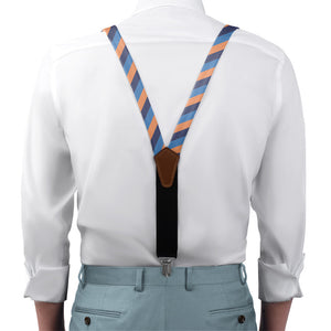 Kent Stripe Suspenders - On Model Front View - Knotty Tie Co.