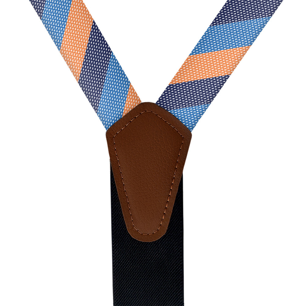 Kent Stripe Suspenders - Vegan Leather Y-Back - Knotty Tie Co.