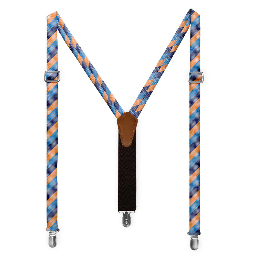 Kent Stripe Suspenders - Full Front View - Knotty Tie Co.