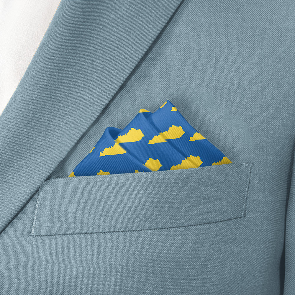 Kentucky State Outline Pocket Square - Stairs Fold - Knotty Tie Co.