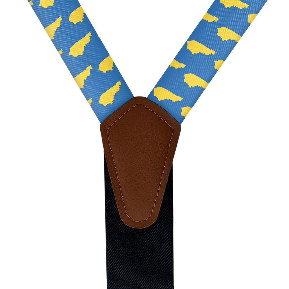 Kentucky State Outline Suspenders - Vegan Leather Y-Back - Knotty Tie Co.
