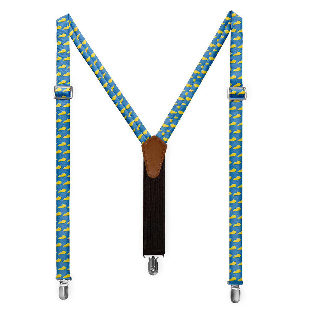 Kentucky State Outline Suspenders - Full Front View - Knotty Tie Co.