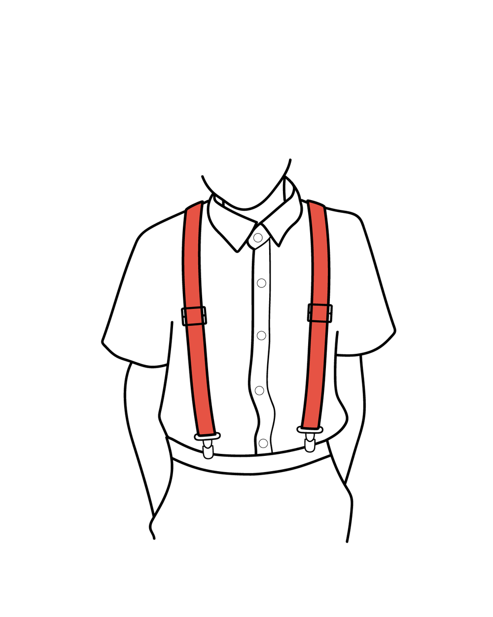 Sketch of boy wearing suspenders