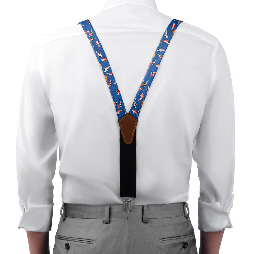 Koi Fish Suspenders - On Model Front View - Knotty Tie Co.