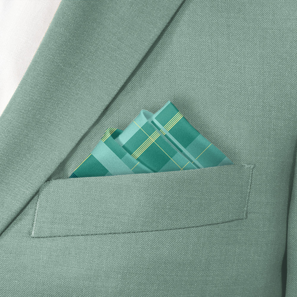 Lanai Plaid Pocket Square - Stairs Fold - Knotty Tie Co.