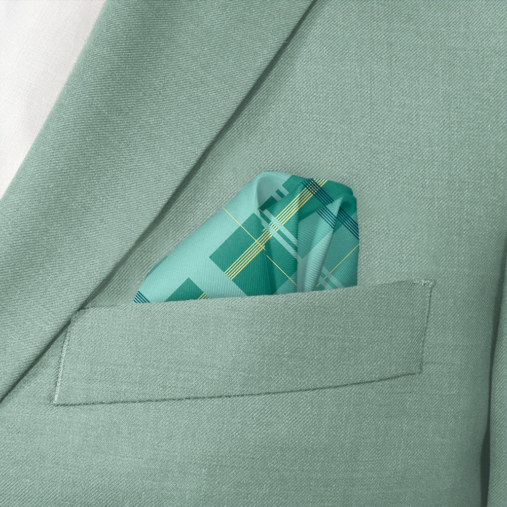 Lanai Plaid Pocket Square - Wave Fold - Knotty Tie Co.