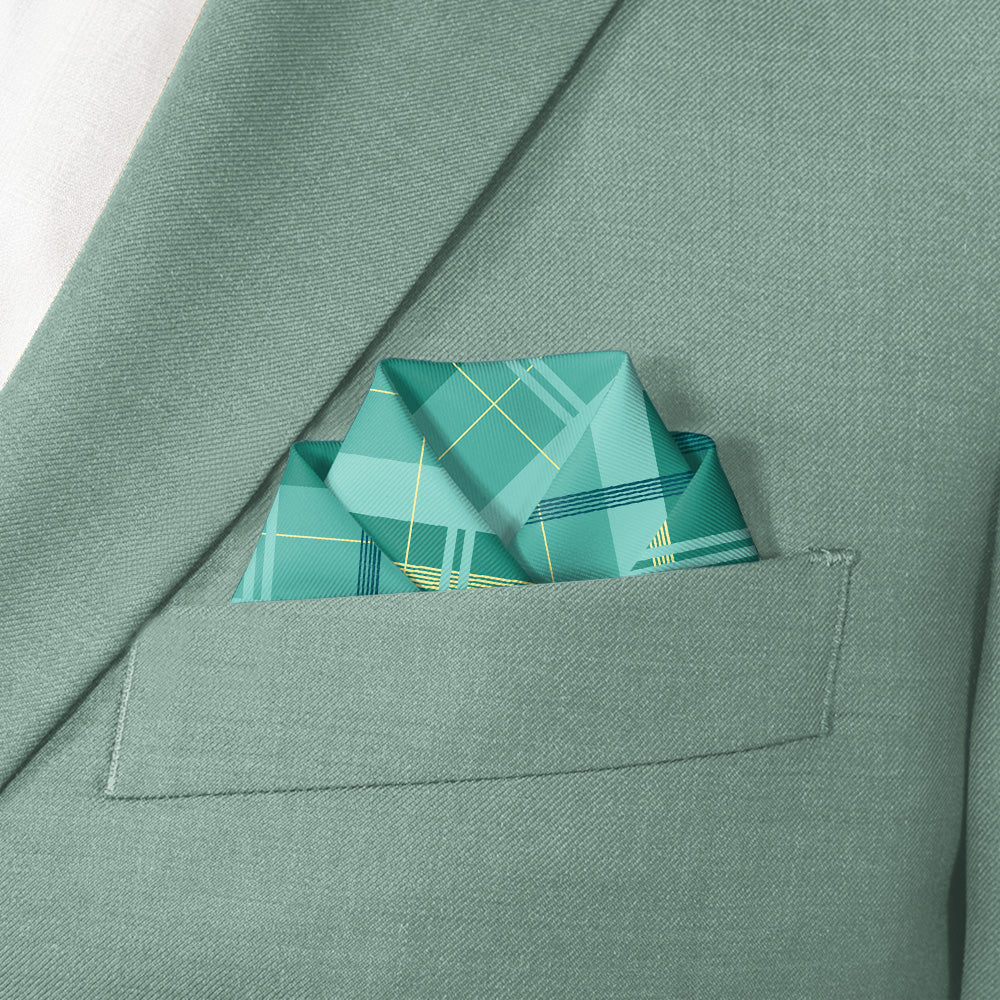 Lanai Plaid Pocket Square - Scalloped Fold - Knotty Tie Co.