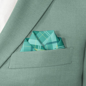 Lanai Plaid Pocket Square - Scalloped Fold - Knotty Tie Co.