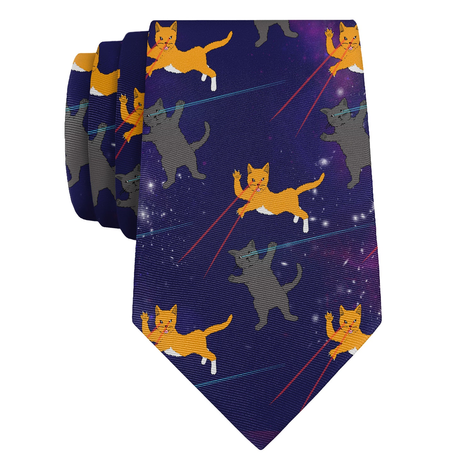 Laser Cats Necktie - Rolled - Knotty Tie Co.