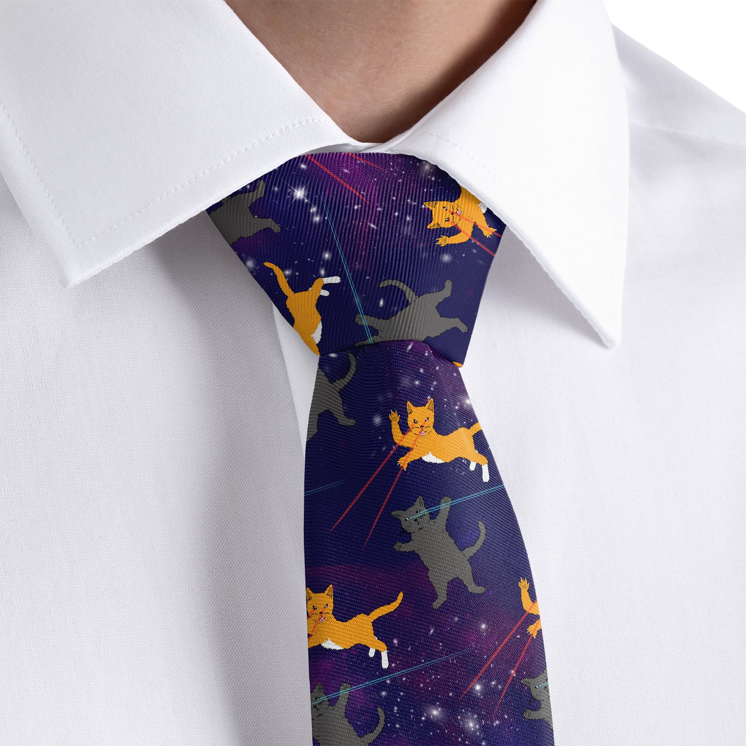 Laser Cats Necktie - Dress Shirt - Knotty Tie Co.