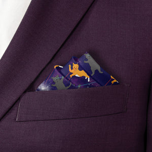 Laser Cats Pocket Square - Stairs Fold - Knotty Tie Co.