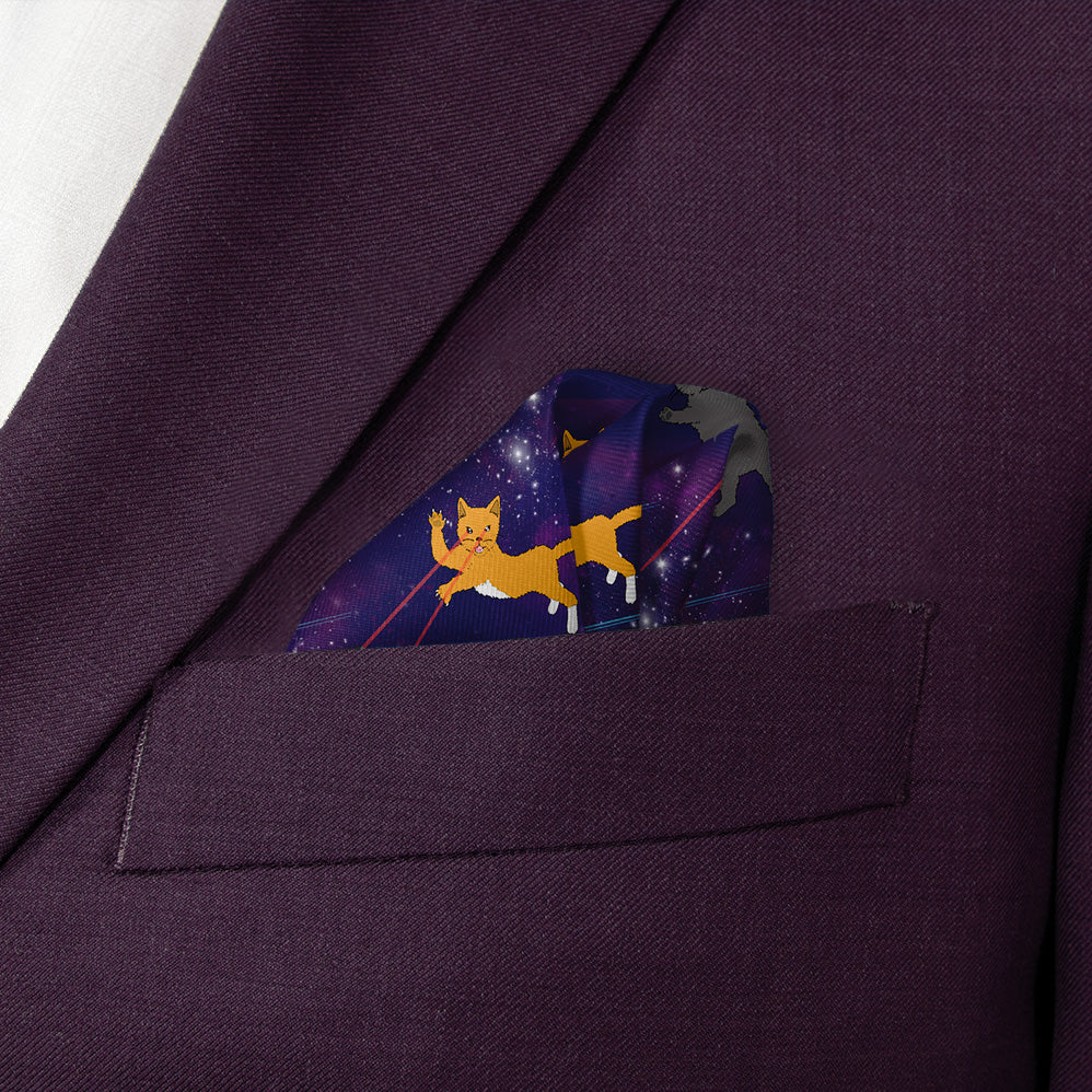 Laser Cats Pocket Square - Wave Fold - Knotty Tie Co.