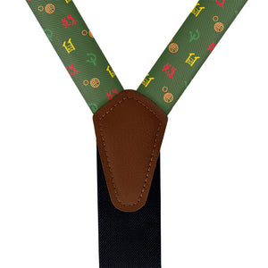 Lawn Games With Friends Suspenders - Vegan Leather Y-Back - Knotty Tie Co.