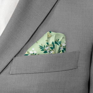 Lemon Blossom Pocket Square - Wave Fold - Knotty Tie Co.