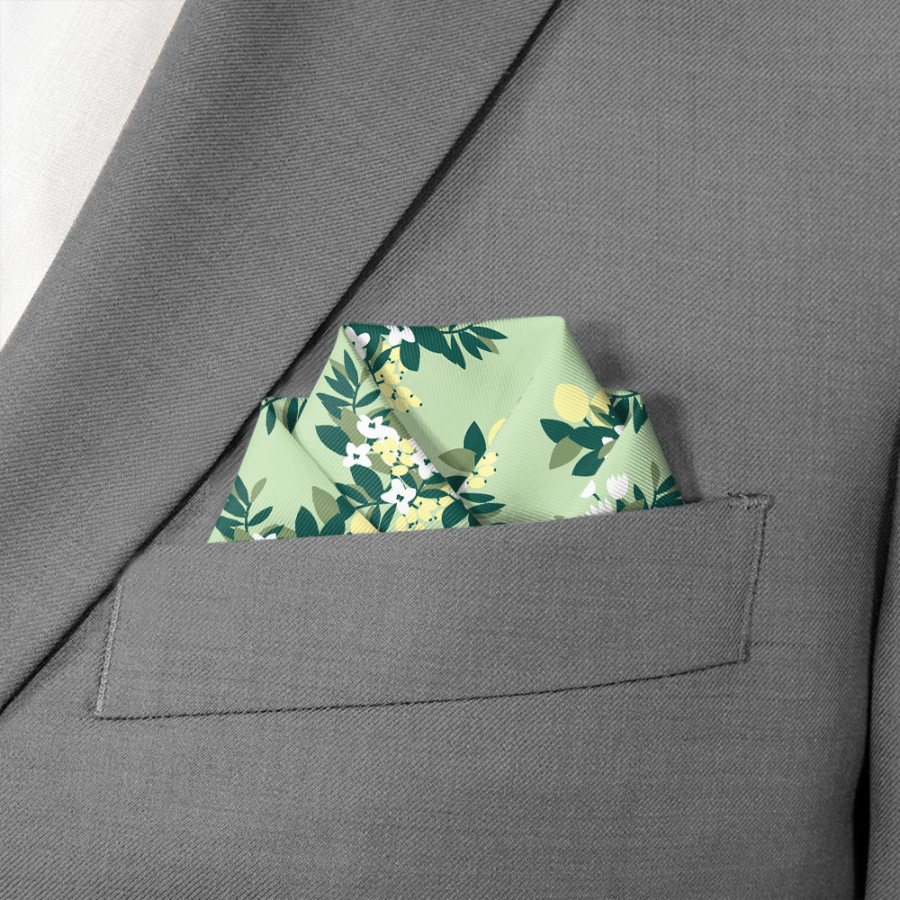 Lemon Blossom Pocket Square - Scalloped Fold - Knotty Tie Co.