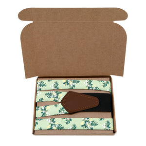 Lemon Blossom Suspenders - Kraft Gift Box Packaging - Knotty Tie Co.