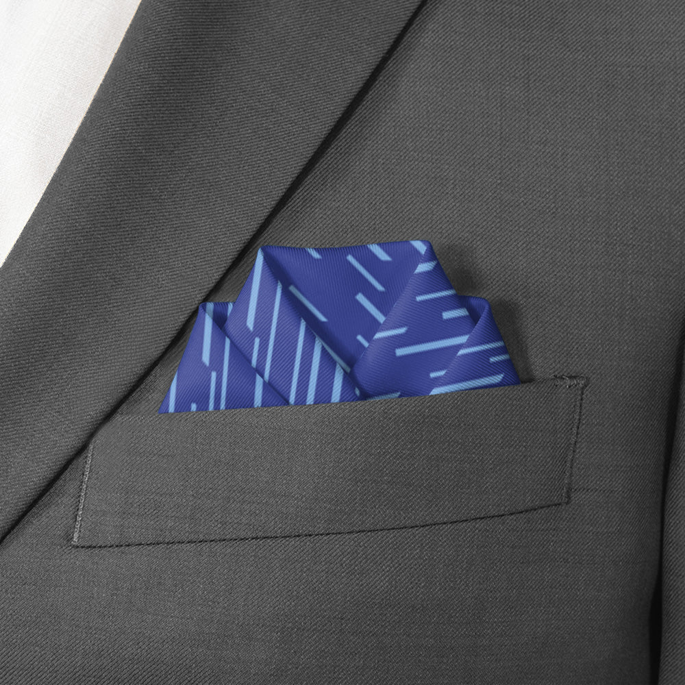 Lightspeed Geometric Pocket Square - Scalloped Fold - Knotty Tie Co.