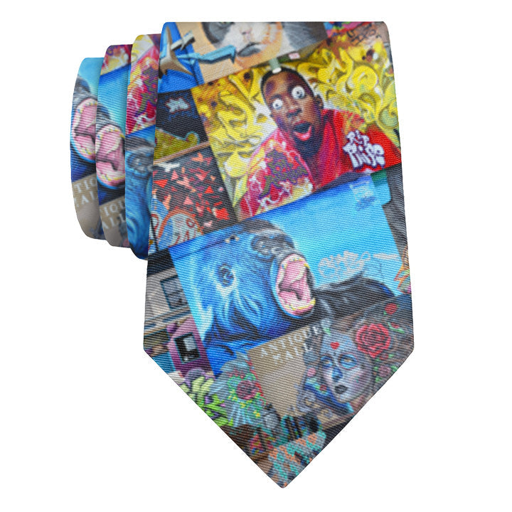 Lincoln Park Street Art Necktie - Rolled - Knotty Tie Co.