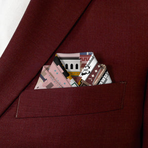 Lincoln Park Facades Pocket Square - Scalloped Fold - Knotty Tie Co.