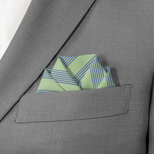 Lincoln Stripe Pocket Square - Scalloped Fold - Knotty Tie Co.