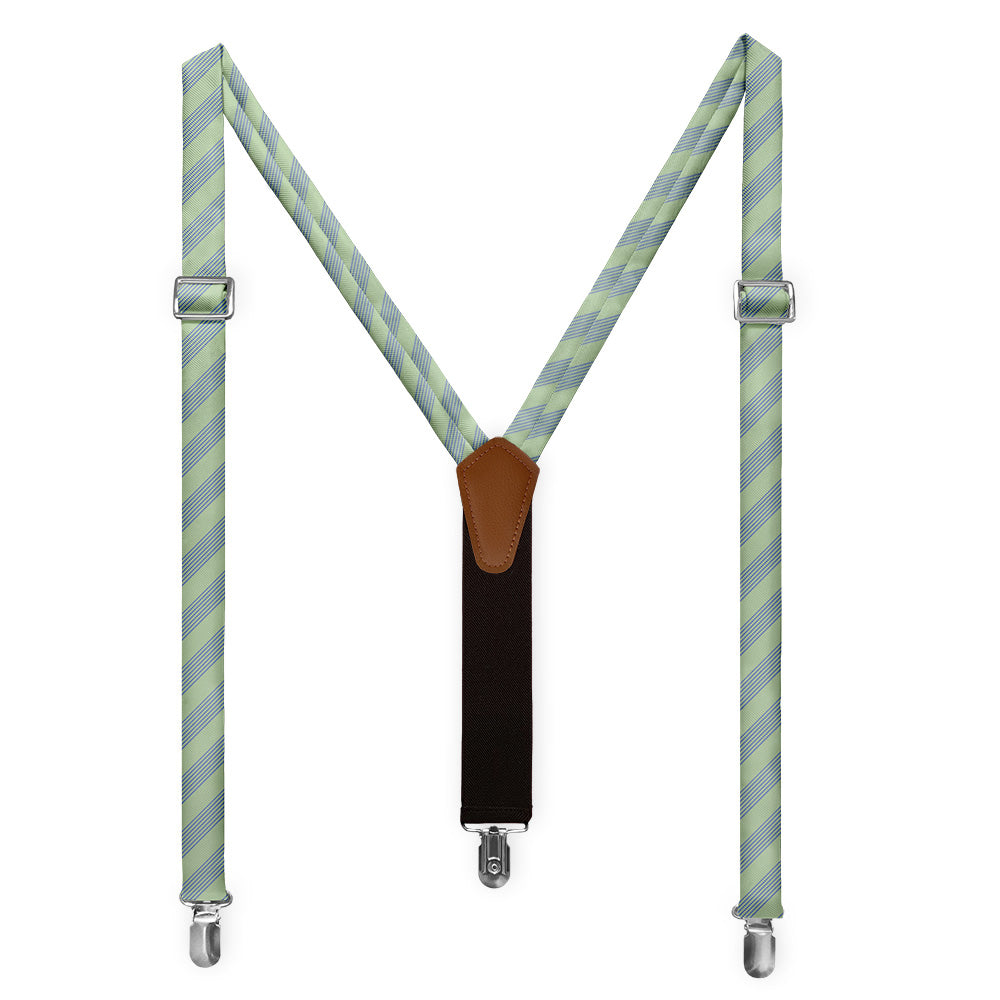 Lincoln Stripe Suspenders - Full Front View - Knotty Tie Co.