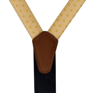 Link Geometric Suspenders - Vegan Leather Y-Back - Knotty Tie Co.