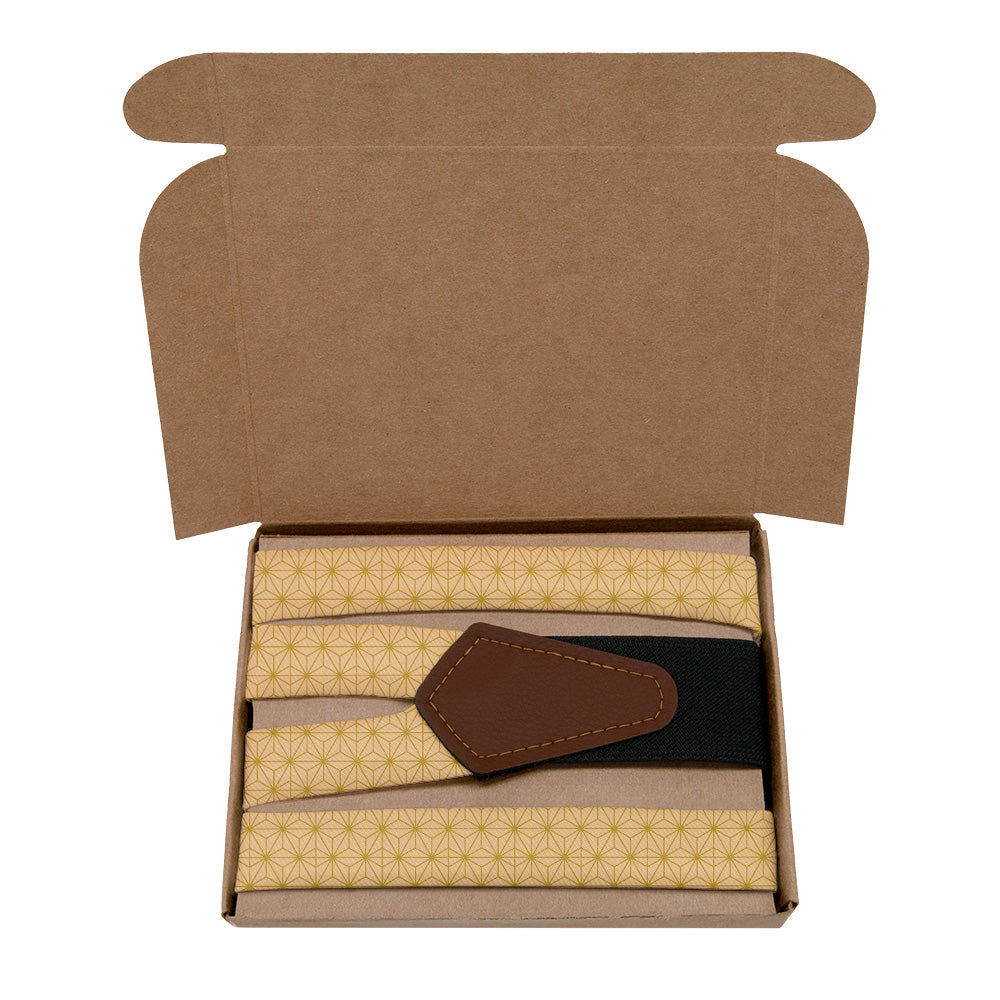 Link Geometric Suspenders - Kraft Gift Box Packaging - Knotty Tie Co.