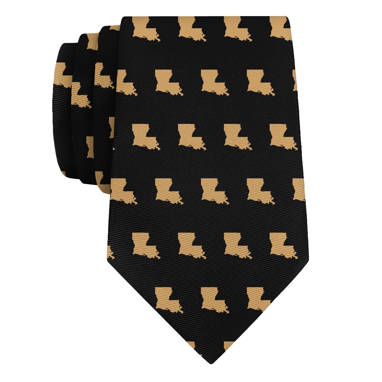 Louisiana State Outline Necktie - Rolled - Knotty Tie Co.