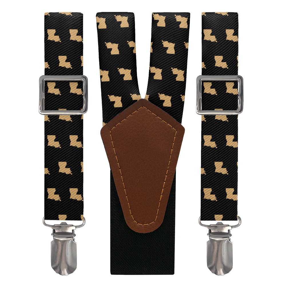 Louisiana State Outline Suspenders - Main View - Knotty Tie Co.