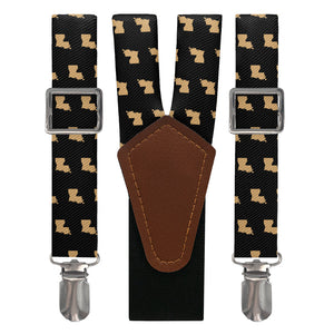 Louisiana State Outline Suspenders - Main View - Knotty Tie Co.