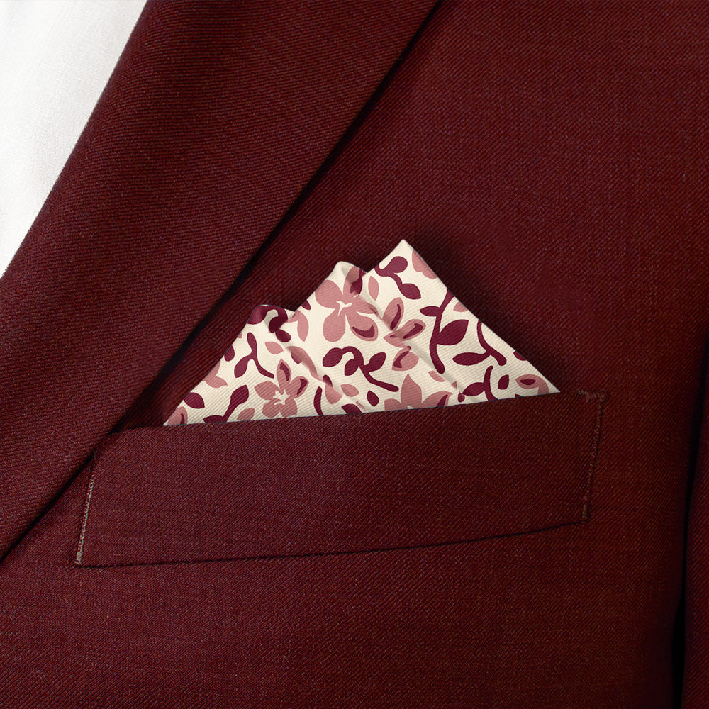 Luke Floral Pocket Square - Stairs Fold - Knotty Tie Co.