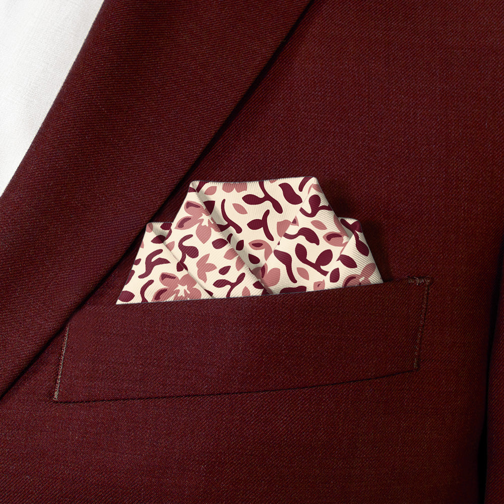 Luke Floral Pocket Square - Scalloped Fold - Knotty Tie Co.