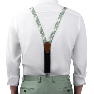 Luther Plaid Suspenders - On Model Front View - Knotty Tie Co.