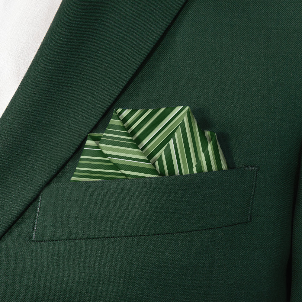 Lyle Stripe Pocket Square - Scalloped Fold - Knotty Tie Co.