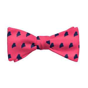 Maine State Outline Bow Tie - Adult Extra-Long Self-Tie 18-21" - Knotty Tie Co.