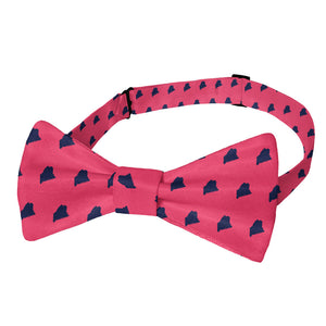 Maine State Outline Bow Tie - Adult Standard Self-Tie 14-18" - Knotty Tie Co.