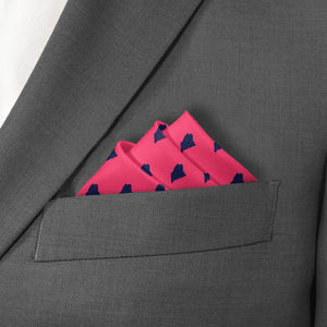 Maine State Outline Pocket Square - Stairs Fold - Knotty Tie Co.