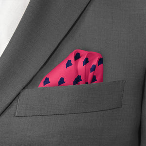 Maine State Outline Pocket Square - Wave Fold - Knotty Tie Co.