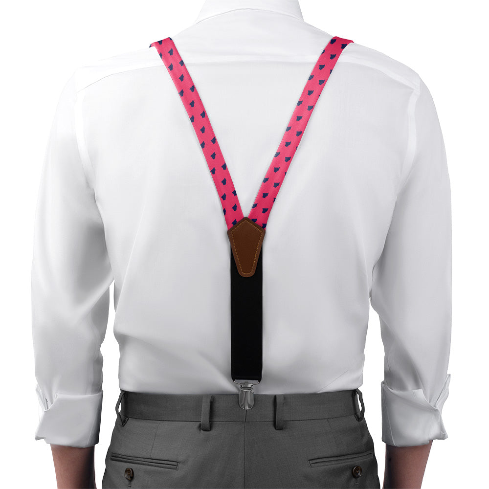 Maine State Outline Suspenders - On Model Front View - Knotty Tie Co.