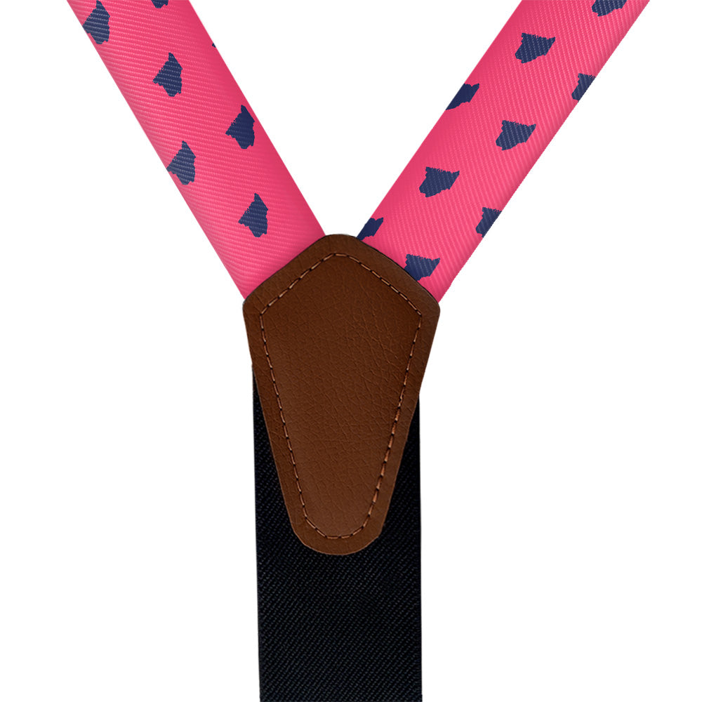 Maine State Outline Suspenders - Vegan Leather Y-Back - Knotty Tie Co.