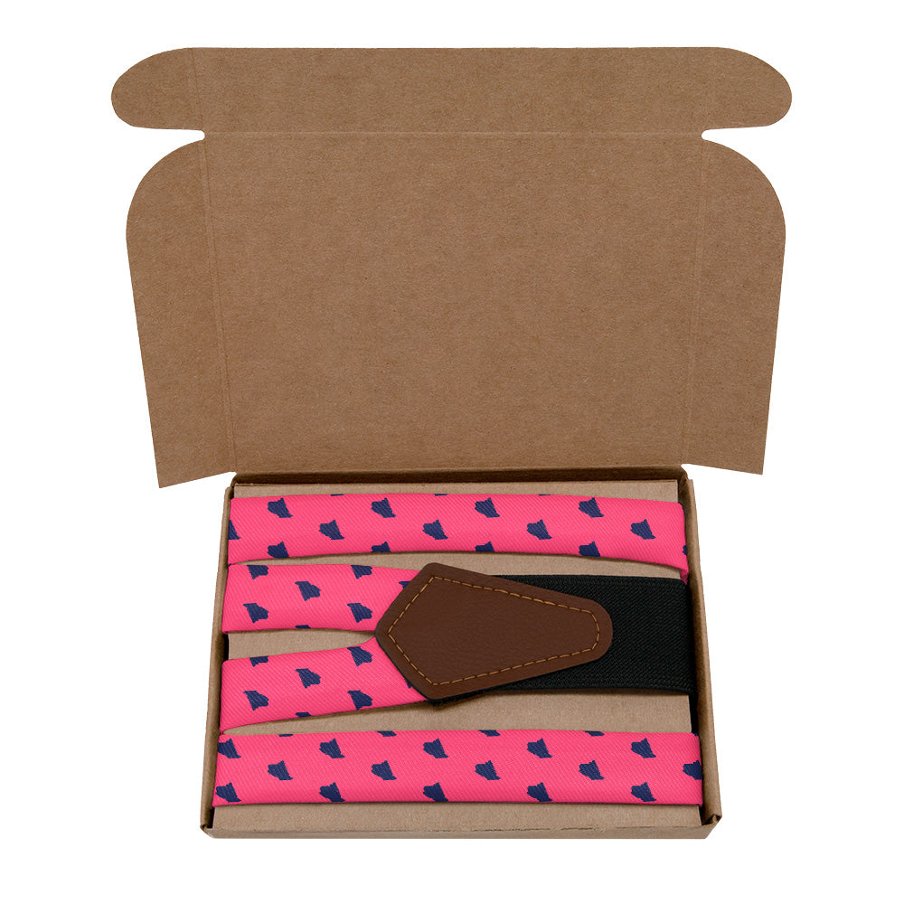 Maine State Outline Suspenders - Kraft Gift Box Packaging - Knotty Tie Co.