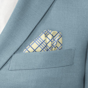 Manhattan Plaid Pocket Square - Wave Fold - Knotty Tie Co.