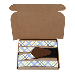 Manhattan Plaid Suspenders - Kraft Gift Box Packaging - Knotty Tie Co.